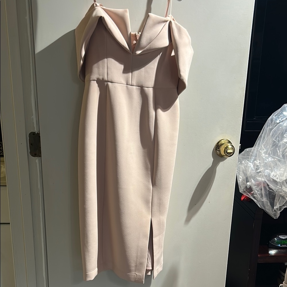 BCBGMaxAzria Pink Off-Shoulder Sheath Dress